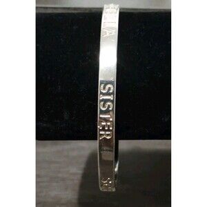 Carolee Sister Hermana Schwester Sorella Sterling Silver Vintage Bangle Bracelet